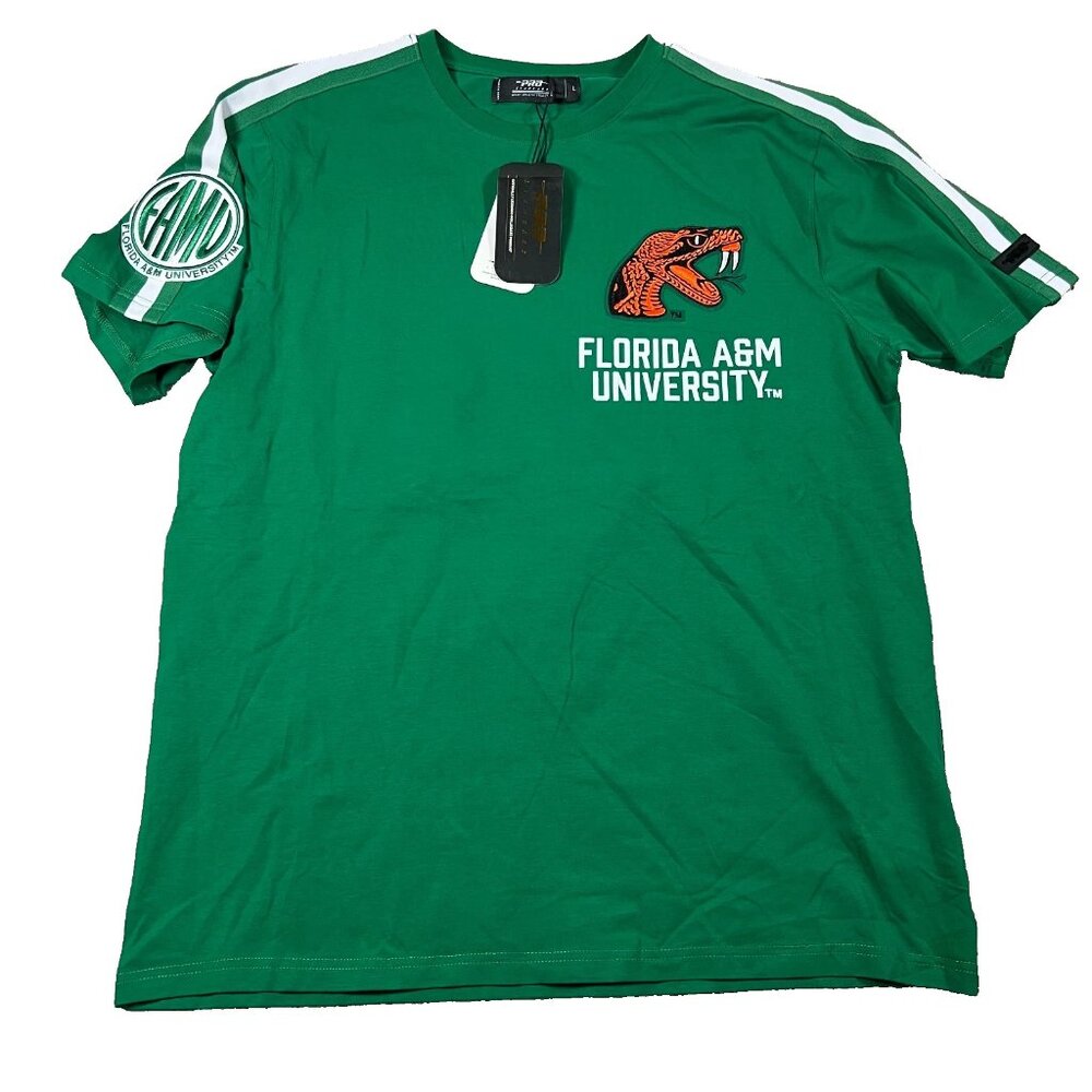Pro Standard Mens Large Green Florida A&M University Logo‎ Football T-Shirt NWT